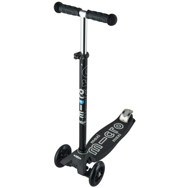 hulajnoga Maxi Micro Deluxe Black Grey widok od przodu i od góry