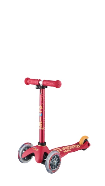 hulajnoga Mini Micro Deluxe Ruby Red widok z przodu złożona kierownica