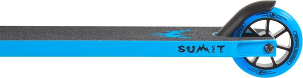 hulajnoga wyczynowa Longway Summit Blue zbliżenie tylne koło i hamulec flex fender