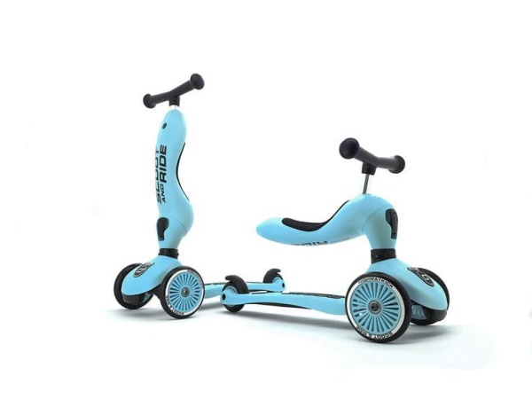 jeździk hulajnoga trójkołowa Scoot And Ride Highwaykick 1+ BlueBerry obie funkcje