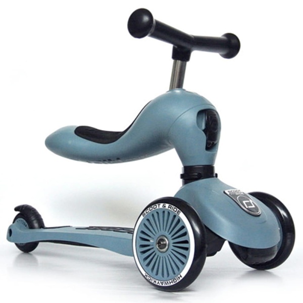 jeździk hulajnoga trójkołowa Scoot And Ride Highwaykick 1+ Steel funkcja jeździka