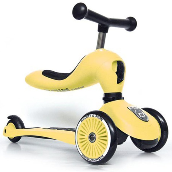 jeździk hulajnoga trójkołowa Scoot And Ride Highwaykick 1+ Lemon widok jeździka