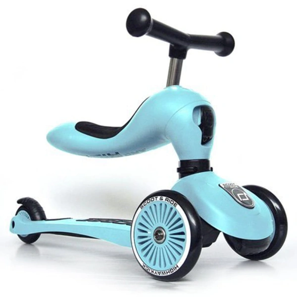 jeździk hulajnoga trójkołowa Scoot And Ride Highwaykick 1+ BlueBerry widok funkcji jeździka