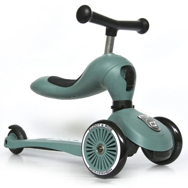 jeździk hulajnoga trójkołowa Scoot And Ride Highwaykick 1+ Forest Green funkcja jeździka