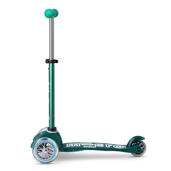 hulajnoga Mini Micro Deluxe Green Eco widok od boku rozłożona kierownica
