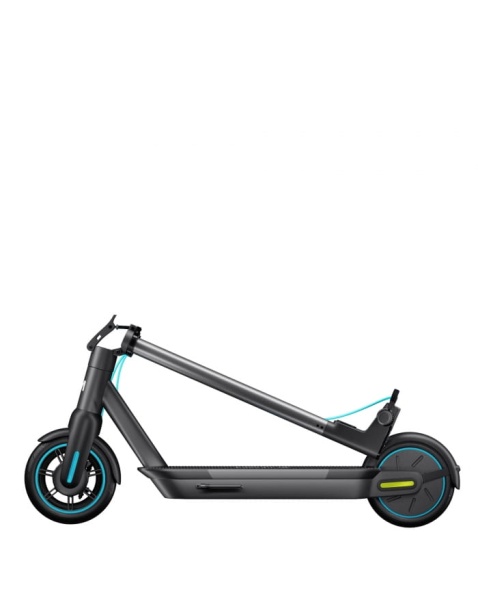 hulajnoga elektryczna Motus Scooty 10 szaro-srebrna - widok od boku ze złożoną kierownicą