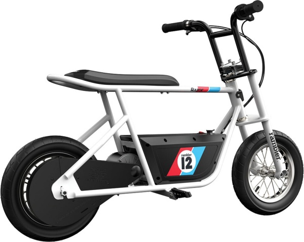 razor motocykl elektryczny rambler 12 retro widok z tyłu