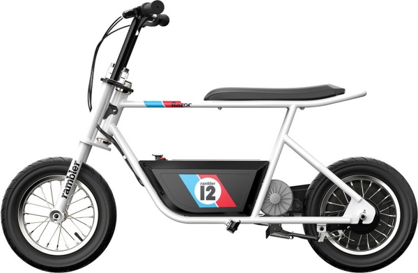 razor motocykl elektryczny rambler 12 retro widok z lewej strony