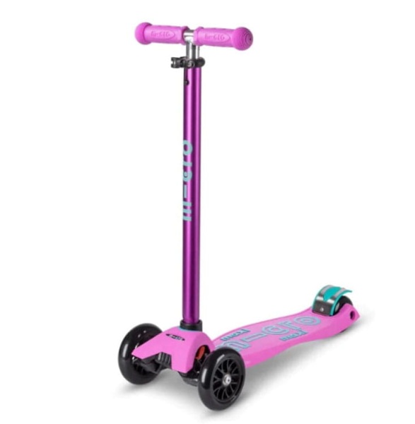 hulajnoga Maxi Micro Deluxe Lavender widok od przodu z opuszczoną kierownicą
