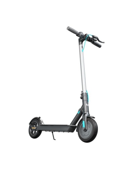 hulajnoga elektryczna Motus Scooty 10 Lite szaro-srebrna z błękitnymi akcentami - widok od frontu