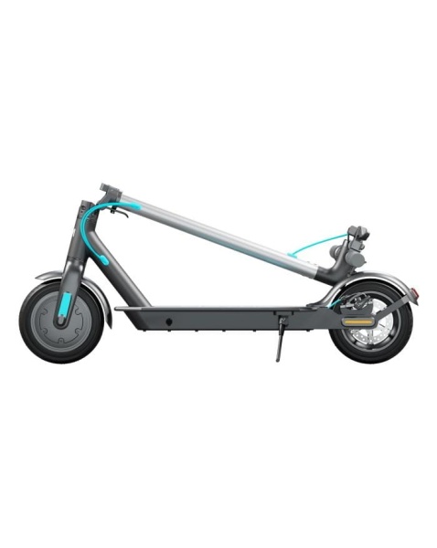 hulajnoga elektryczna Motus Scooty 10 Lite szaro-srebrna z błękitnymi akcentami - złożona widok od boku
