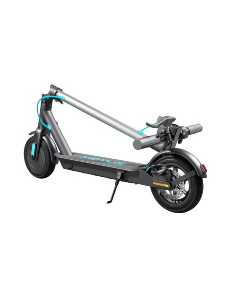 hulajnoga elektryczna Motus Scooty 10 Lite szaro-srebrna z błękitnymi akcentami - widok tyłu