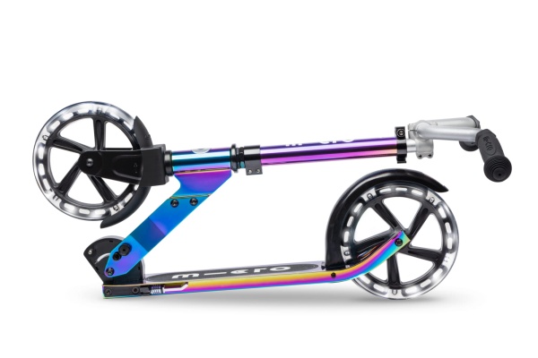 Hulajnoga Micro Cruiser Neochrome LED widok z boku złożona