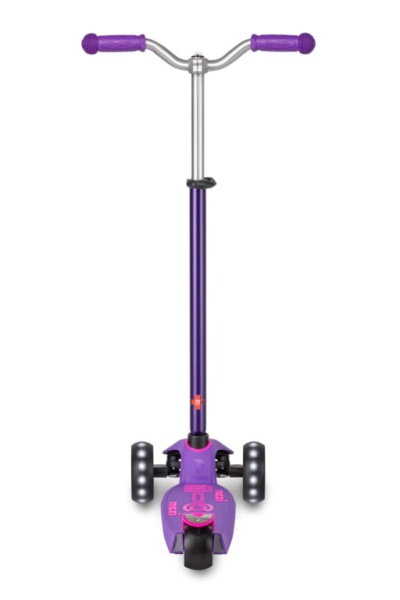 hulajnoga Maxi Micro Deluxe PRO LED Purple Pink widok tył z podniesioną kierownicą