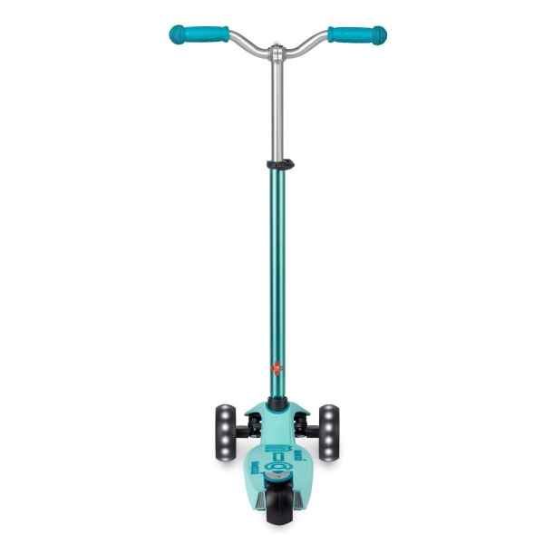 hulajnoga Maxi Micro Deluxe PRO LED Vibrant Blue widok tył z podniesioną kierownicą