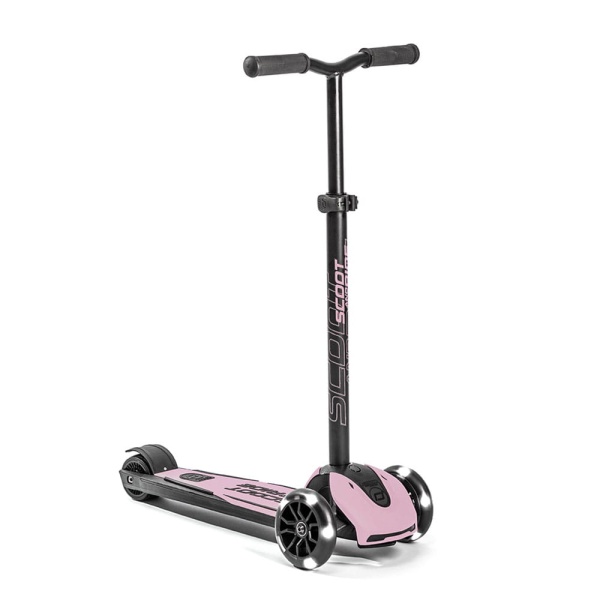 ScootAndRide Highwaykick 5 LED Hulajnoga trójkołowa balansowa ze świecącymi kółkami 5 Plus Rose