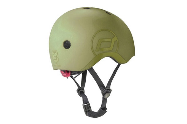 kask dla dzieci Scoot And Ride 3+ S-M Olive widok od tyłu