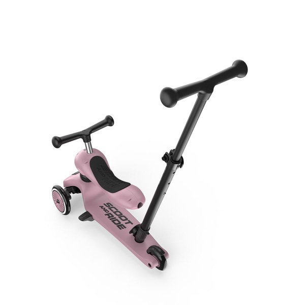 SCOOTANDRIDE Highwaykick 1 Push and Go 2 w 1 Jeździk i hulajnoga z rączką do prowadzenia Wildberry  Widok od tyłu