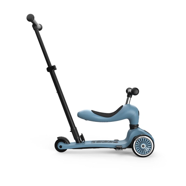 SCOOTANDRIDE Highwaykick 1 Push and Go Steel jeździk z rączką do prowadzenia widok z prawej strony