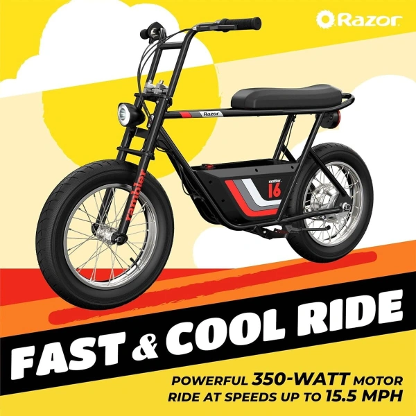 Razor motocykl elektryczny rambler 16 black specyfikacja 1