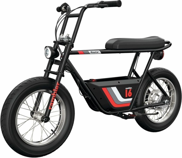 Razor motocykl elektryczny rambler 16 black widok z przodu