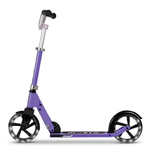 Hulajnoga Micro Cruiser Purple LED Side View Unfolded