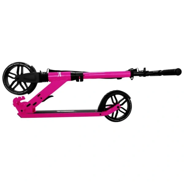 Hulajnoga z amortyzatorem Rideoo 175 City Scooter Pink złożona