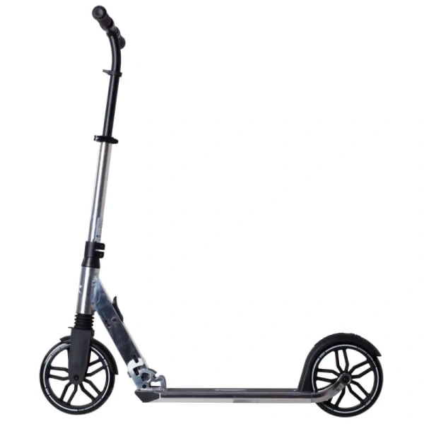 Hulajnoga z amortyzatorem Rideoo 200 Pro City Scooter Silver do 150kg widok od boku