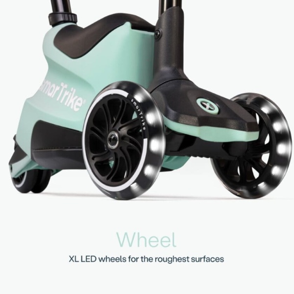 SmarTrike Jeździk 4w1 Xtend Scooter - Soft Green koła LED