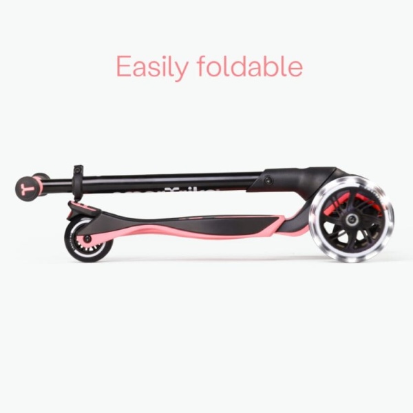 SmarTrike Jeździk 4w1 Xtend Scooter - Salomon Pink po złożeniu