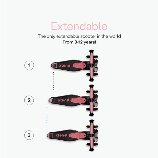 SmarTrike Jeździk 4w1 Xtend Scooter - Salomon Pink rozkładany podest