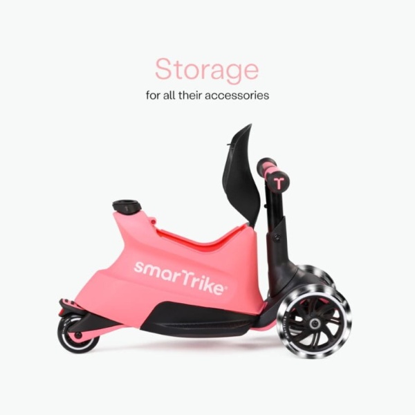 SmarTrike Jeździk 4w1 Xtend Scooter - Salomon Pink kubełek na zabawki