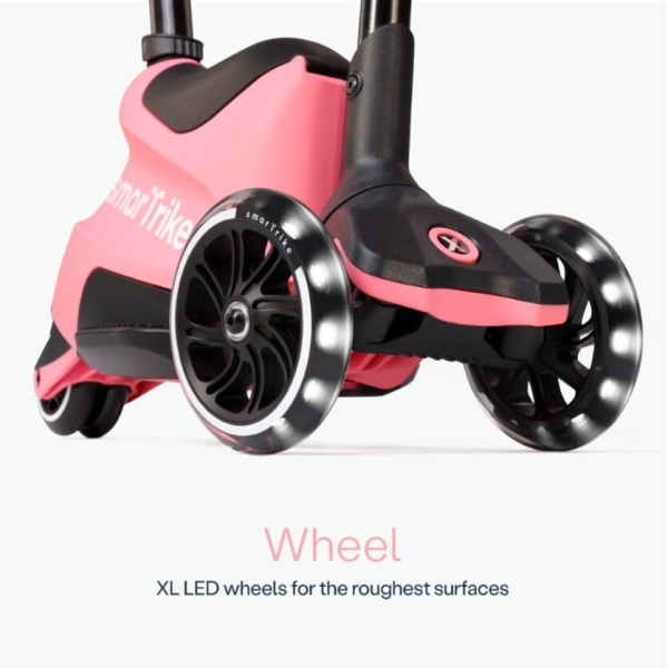 SmarTrike Jeździk 4w1 Xtend Scooter - Salomon Pink koła LED
