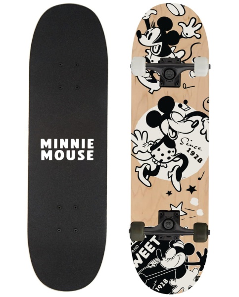Seven - deskorolka drewniana duża D100 Minnie Classic widok od przodu i tyłu