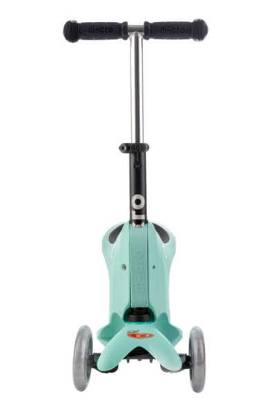 hulajnoga Mini Micro Deluxe 2GO PLUS Miętowa widok od frontu z siedziskiem