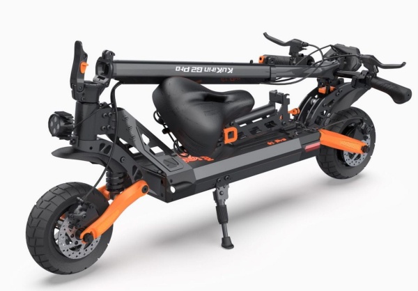 Hulajnoga elektryczna Kukirin G2 PRO 600W 15Ah 55km widok po złożeniu z siedzieskiem