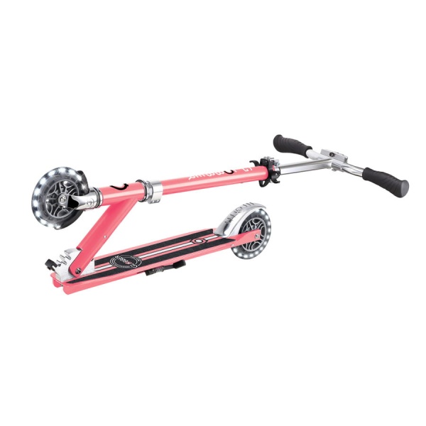 Globber hulajnoga Flow Element Lights Coral Pink widok złożonej