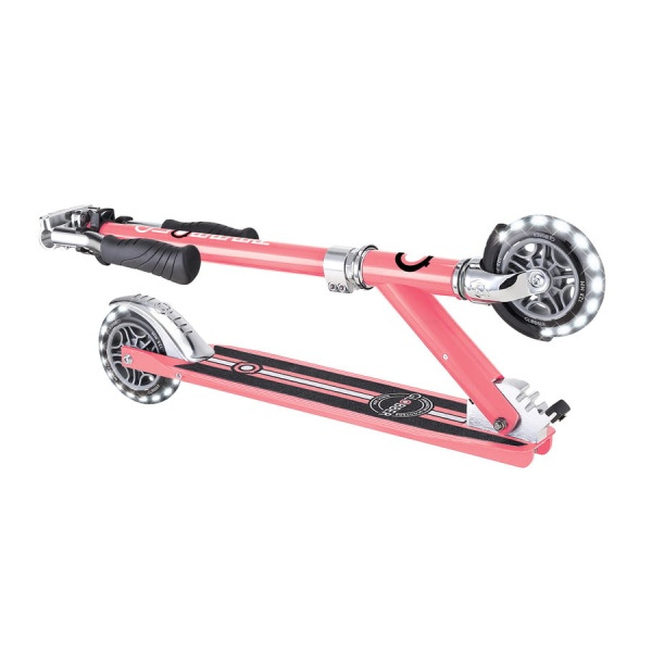 Globber hulajnoga Flow Element Lights Coral Pink widok po złożeniu