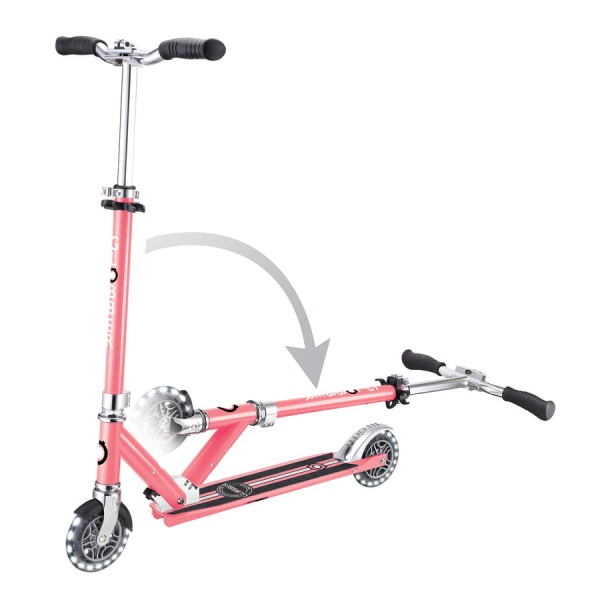 Globber hulajnoga Flow Element Lights Coral Pink system składania