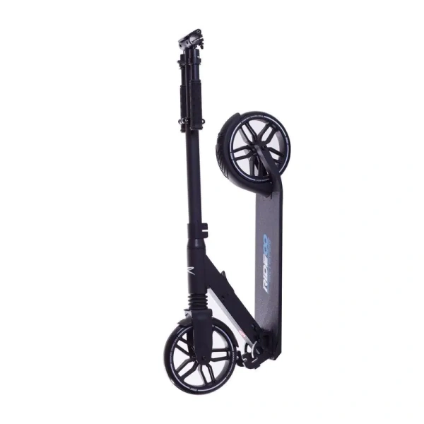 Hulajnoga z amortyzatorem Rideoo 200 City Scooter Black złożona