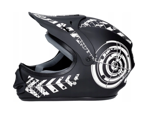 Tornado Kask Cross Enduro JST SX GR WhiteBlack L 59-60 widok od boku