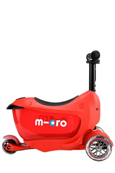 hulajnoga Mini Micro Deluxe 2GO PLUS Czerwona widok na jeździk z prawej