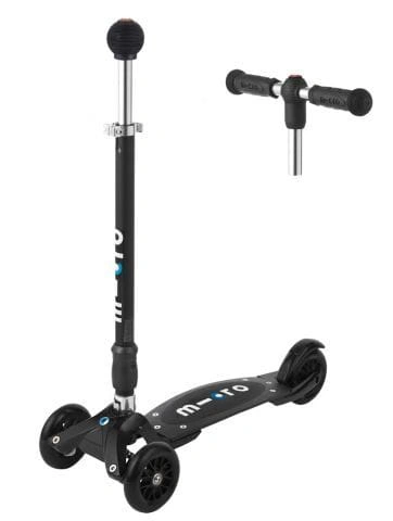 hulajnoga trzykołowa z amortyzującym podestem Micro kickboard Compact Black widok od przodu