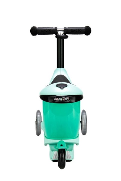 hulajnoga Mini Micro Deluxe 2GO PLUS Miętowa widok z tyłu kosz na zabawki