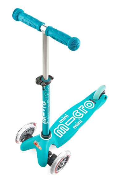 hulajnoga Mini Micro Deluxe Aqua widok od góry rozłożona kierownica