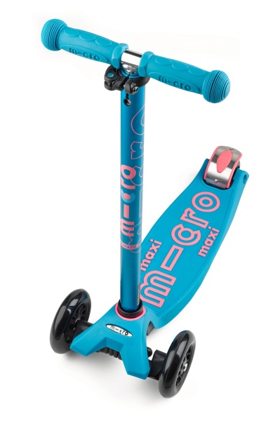 hulajnoga Maxi Micro Deluxe Aqua widok od przodu i od góry