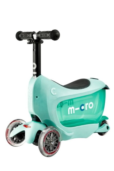 hulajnoga Mini Micro Deluxe 2GO PLUS Miętowa widok z przodu złożona kierownica