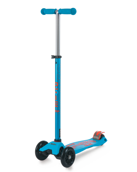 hulajnoga Maxi Micro Deluxe Carribean Blue widok od przodu z podniesioną kierownicą