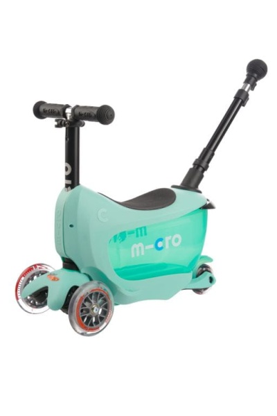 hulajnoga Mini Micro Deluxe 2GO PLUS Miętowa widok z przodu złożona kierownica