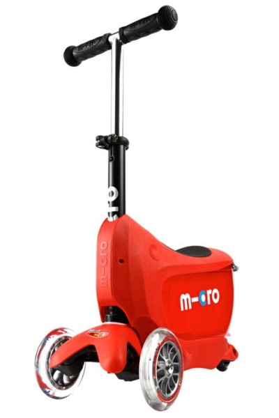 hulajnoga Mini Micro Deluxe 2GO PLUS Czerwona widok na jeździk z przodu w wersji bez prowadnika